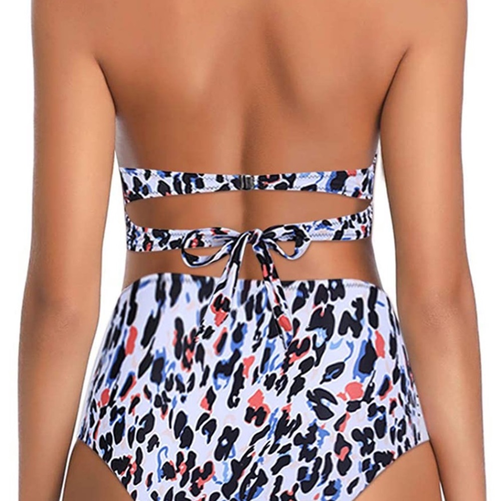 White leopard bikini set